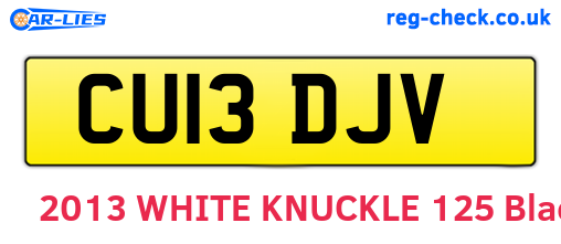 CU13DJV are the vehicle registration plates.