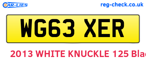 WG63XER are the vehicle registration plates.