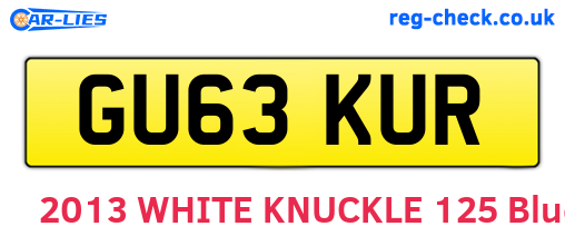 GU63KUR are the vehicle registration plates.