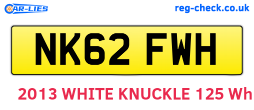 NK62FWH are the vehicle registration plates.