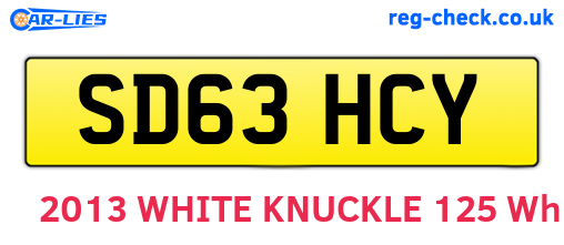 SD63HCY are the vehicle registration plates.