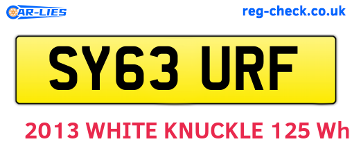 SY63URF are the vehicle registration plates.