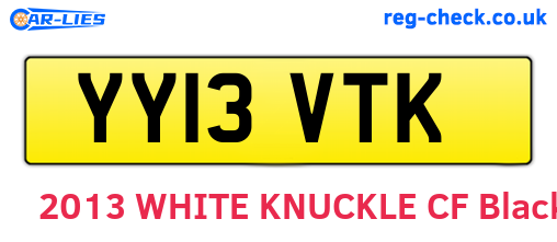 YY13VTK are the vehicle registration plates.