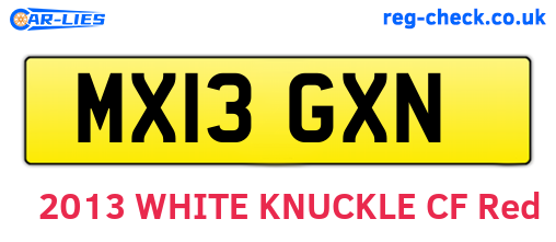MX13GXN are the vehicle registration plates.