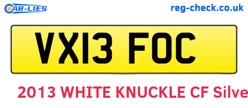 VX13FOC are the vehicle registration plates.