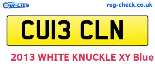 CU13CLN are the vehicle registration plates.
