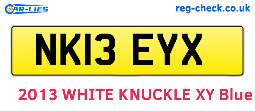 NK13EYX are the vehicle registration plates.
