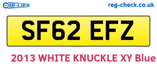 SF62EFZ are the vehicle registration plates.
