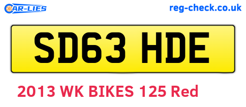 SD63HDE are the vehicle registration plates.