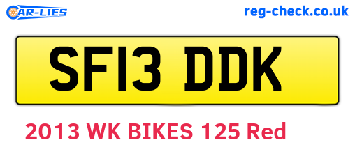 SF13DDK are the vehicle registration plates.