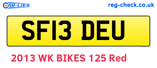 SF13DEU are the vehicle registration plates.
