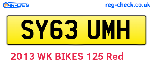 SY63UMH are the vehicle registration plates.