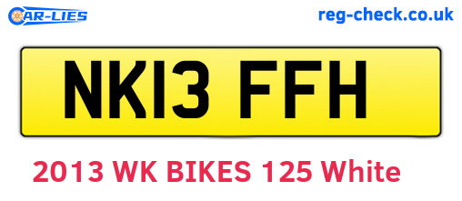 NK13FFH are the vehicle registration plates.