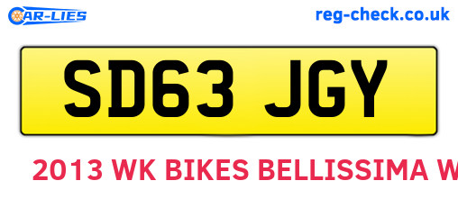 SD63JGY are the vehicle registration plates.