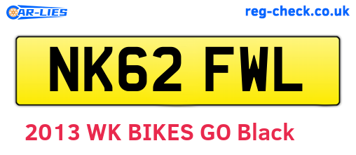 NK62FWL are the vehicle registration plates.