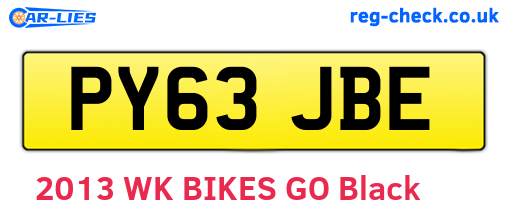 PY63JBE are the vehicle registration plates.