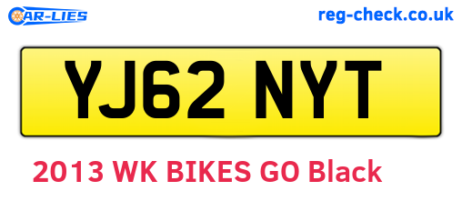 YJ62NYT are the vehicle registration plates.