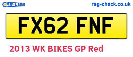 FX62FNF are the vehicle registration plates.