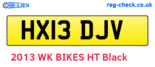 HX13DJV are the vehicle registration plates.