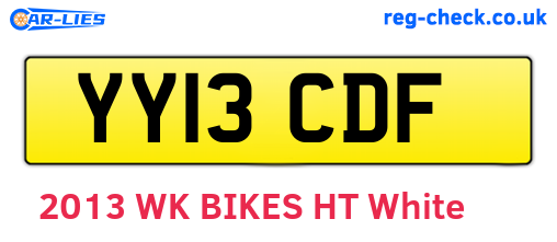 YY13CDF are the vehicle registration plates.