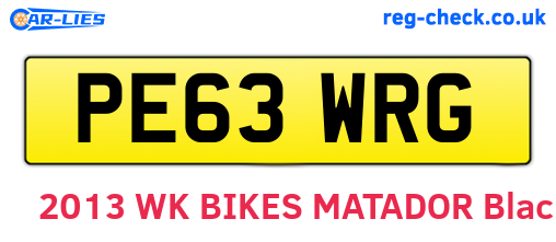 PE63WRG are the vehicle registration plates.
