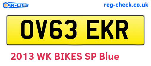 OV63EKR are the vehicle registration plates.
