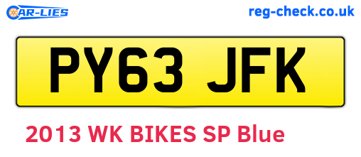 PY63JFK are the vehicle registration plates.