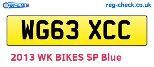 WG63XCC are the vehicle registration plates.