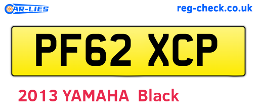 PF62XCP are the vehicle registration plates.