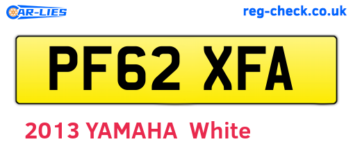 PF62XFA are the vehicle registration plates.