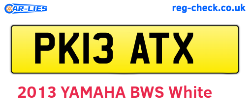 PK13ATX are the vehicle registration plates.