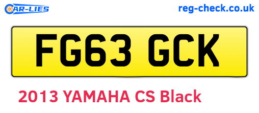 FG63GCK are the vehicle registration plates.