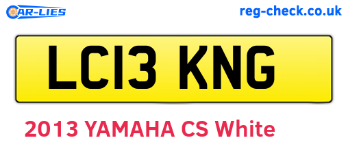 LC13KNG are the vehicle registration plates.