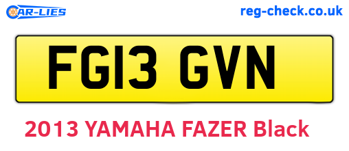 FG13GVN are the vehicle registration plates.