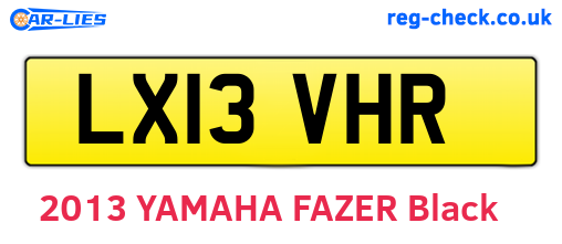 LX13VHR are the vehicle registration plates.
