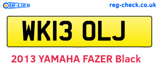 WK13OLJ are the vehicle registration plates.