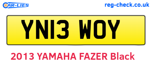YN13WOY are the vehicle registration plates.