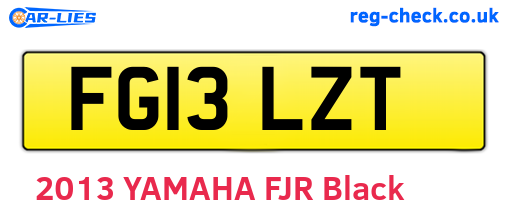 FG13LZT are the vehicle registration plates.