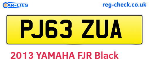 PJ63ZUA are the vehicle registration plates.