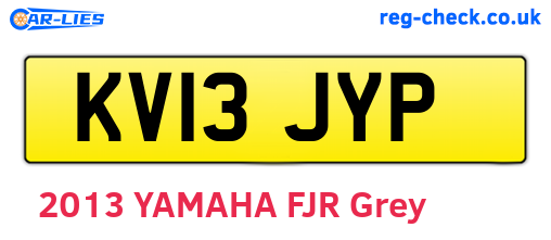 KV13JYP are the vehicle registration plates.