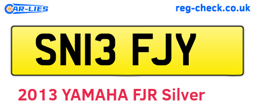 SN13FJY are the vehicle registration plates.