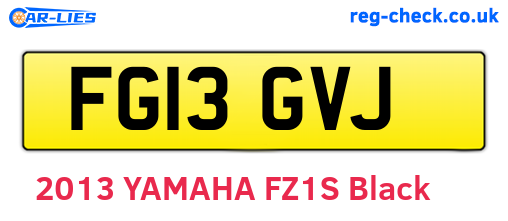 FG13GVJ are the vehicle registration plates.