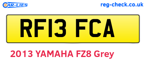 RF13FCA are the vehicle registration plates.