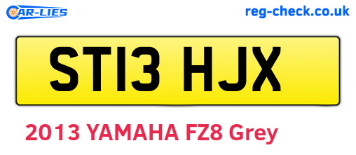 ST13HJX are the vehicle registration plates.