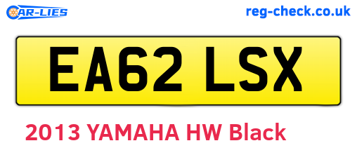 EA62LSX are the vehicle registration plates.