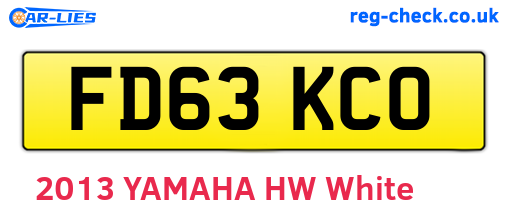 FD63KCO are the vehicle registration plates.