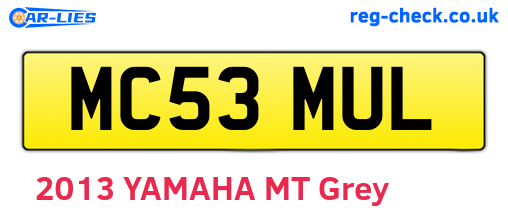 MC53MUL are the vehicle registration plates.