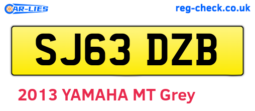 SJ63DZB are the vehicle registration plates.