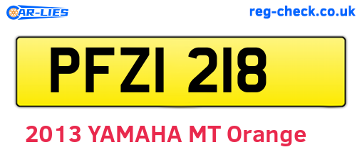 PFZ1218 are the vehicle registration plates.