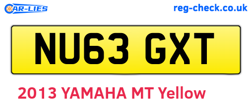 NU63GXT are the vehicle registration plates.